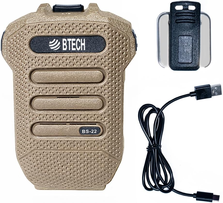 BTECH BS-22 (Tan) Bluetooth Wireless Speaker Mic - Image 7