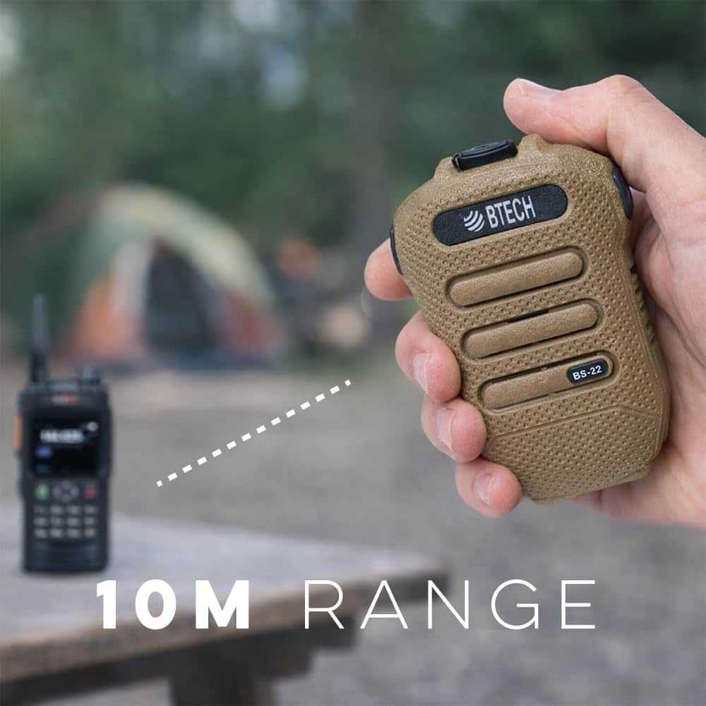 BTECH BS-22 (Tan) Bluetooth Wireless Speaker Mic - Image 5
