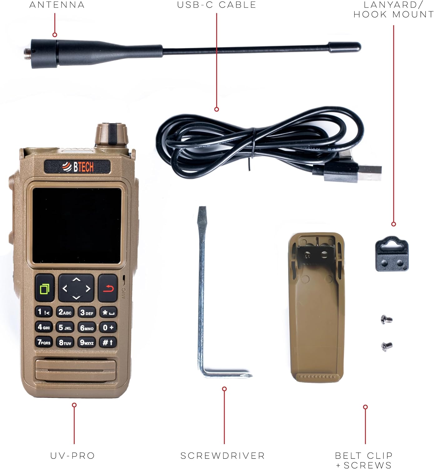 BTECH UV-PRO (TAN) IP67 Dual Band VHF/UHF Two-Way Radio - Image 8