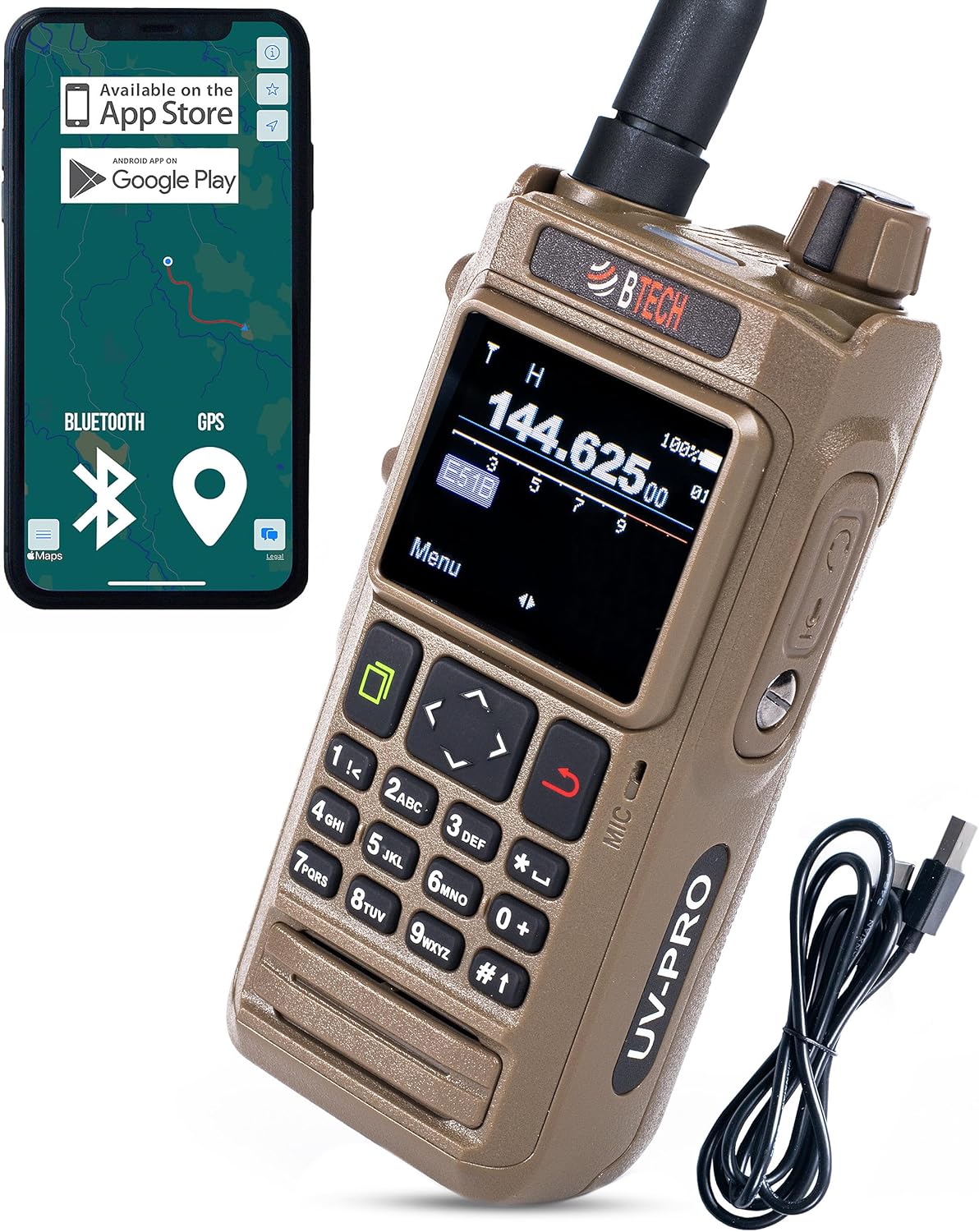 BTECH UV-PRO (TAN) IP67 Dual Band VHF/UHF Two-Way Radio