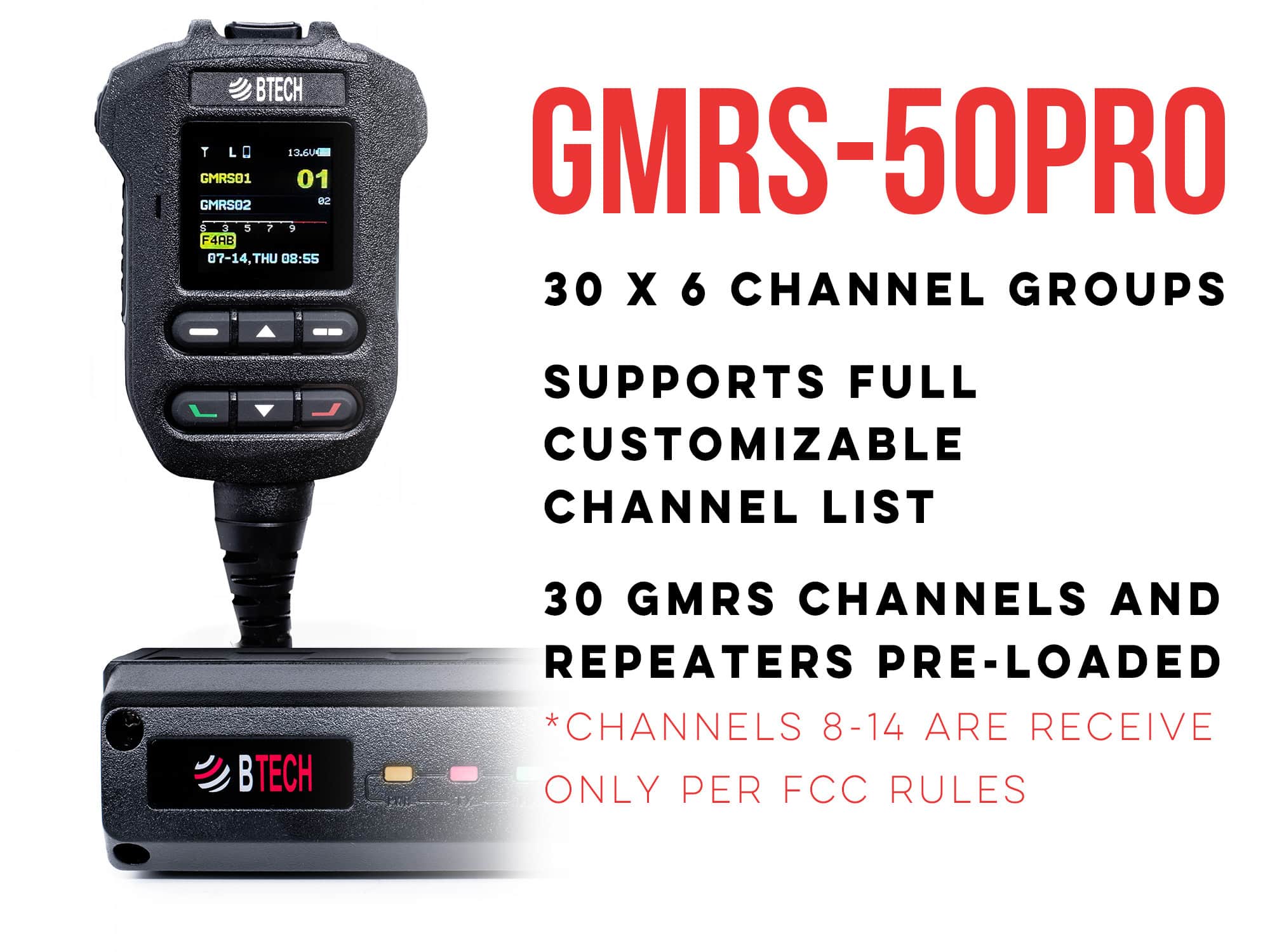 BTECH GMRS-50PRO IP54 Weatherproof 50-Watt GMRS - Image 4