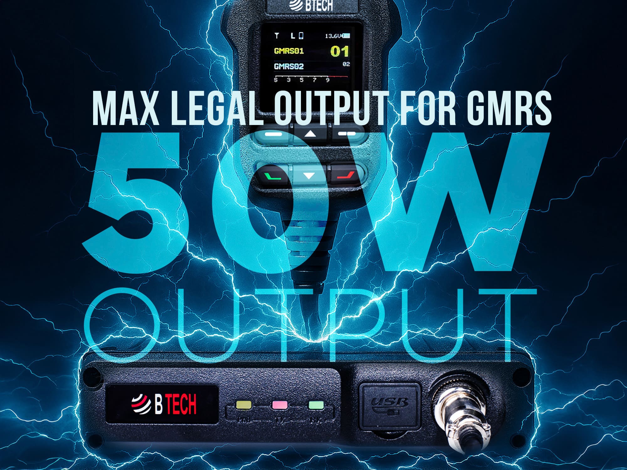 BTECH GMRS-50PRO IP54 Weatherproof 50-Watt GMRS - Image 2