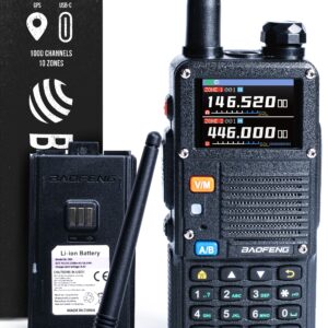 BAOFENG BF-F8HP PRO 10W Tri Band Two-Way Radio, IP54, 1000 Channels, GPS, Aviation RX, USB-C