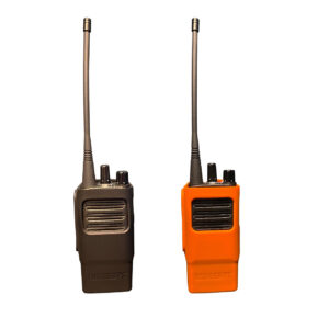 Silicone Carry Case for Motorola CP100D | Black & Orange Protective Radio Cover