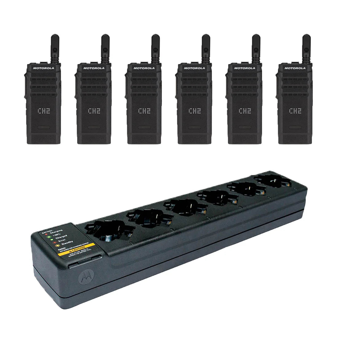 Motorola SL300 Display 6‑Pack | Radios + Multi‑Unit Charger