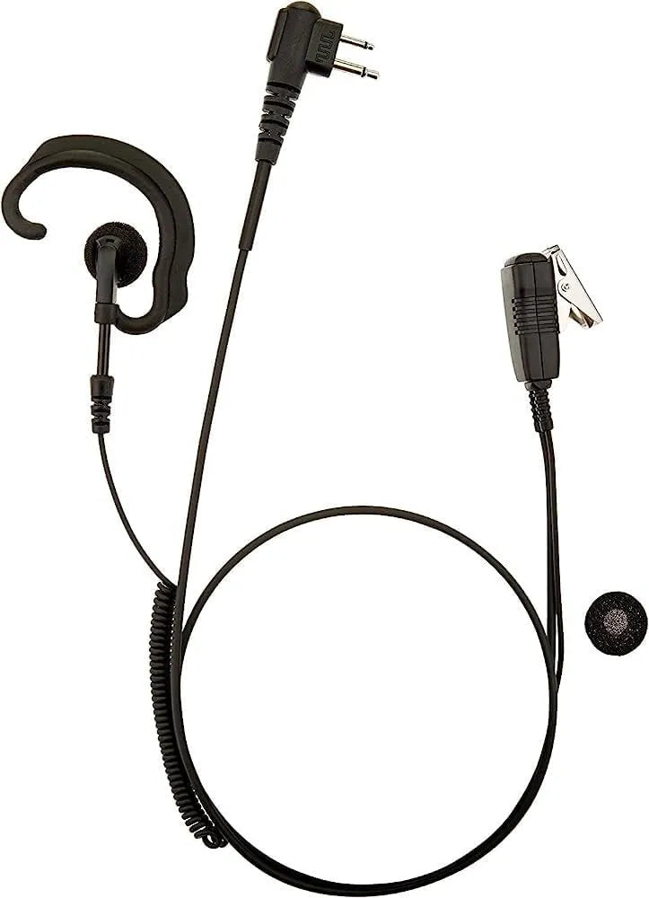 Pryme SPM‑303EB Earpiece | Ear hook Style for Motorola 2‑Pin Radios