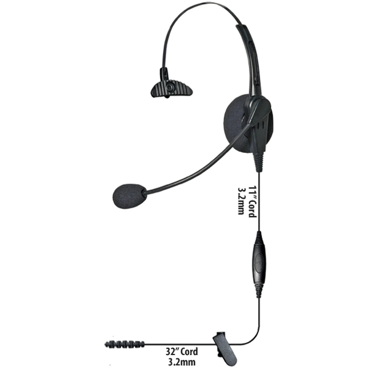 Voyager Series Lightweight Headset | Low Profile Two‑Way Radio Headset